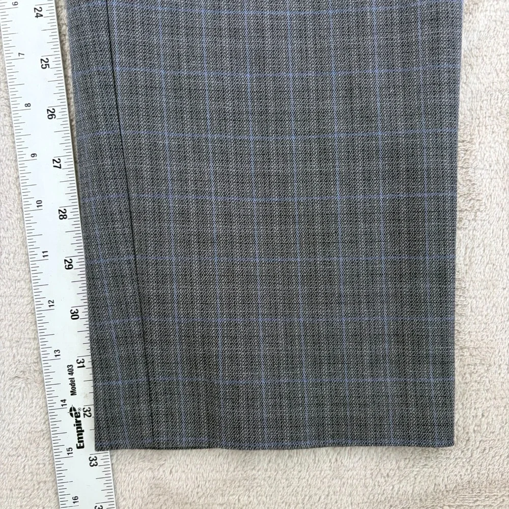 Banana Republic Slim‎ Tapered Fit Trouser Pants in Grey Plaid Men 36x33 Preppy